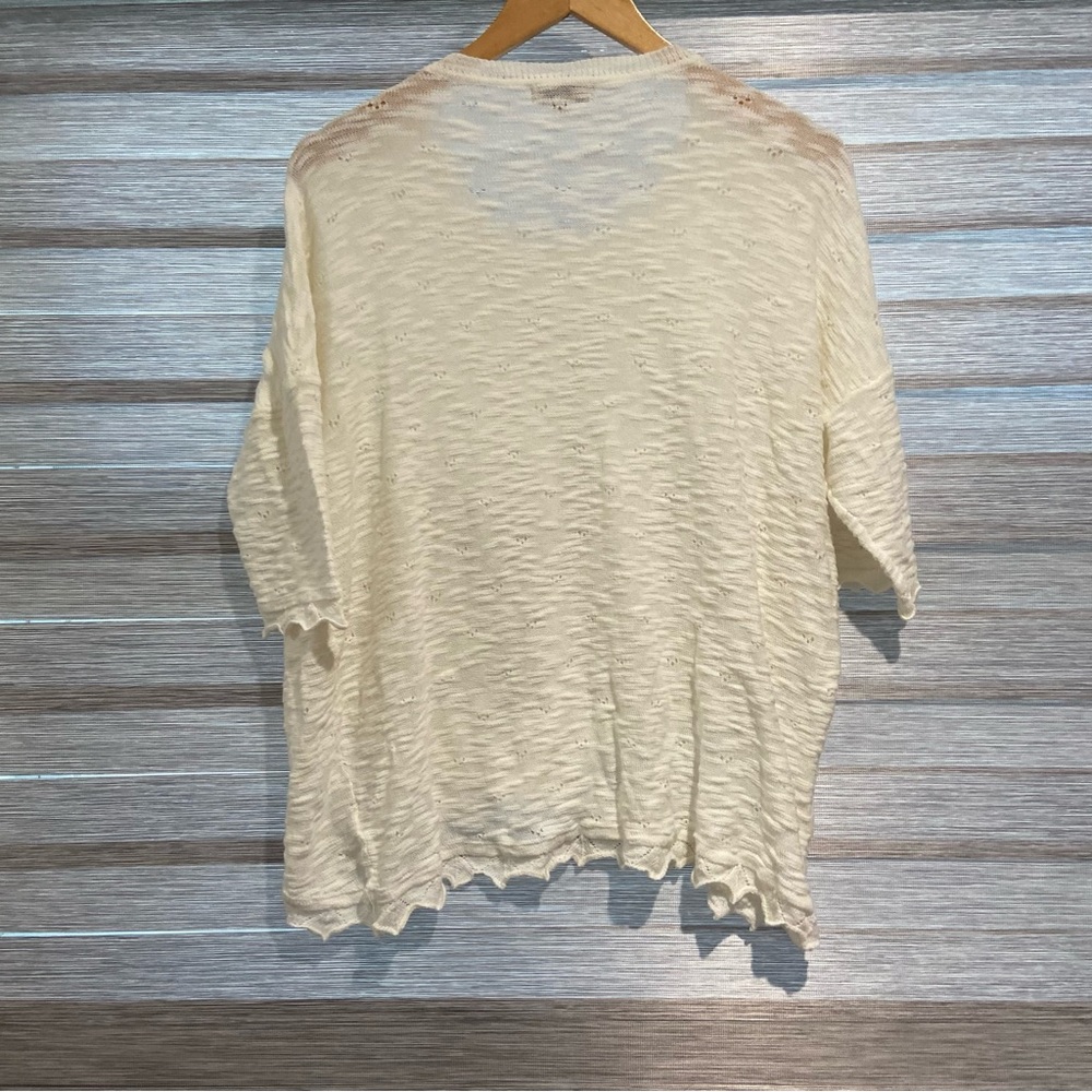 Democracy Top Shirt XLarge Adult cream Stretch Womens - Picture 4 of 6